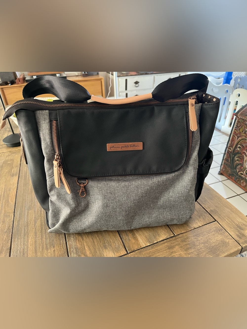 Petunia Pickle Bottom Pivot Diaper Bag Black and Gray